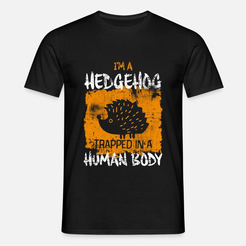 Igel Herbst - Männer T-Shirt - Schwarz