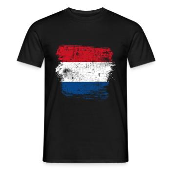 Netherlands Holland Flag - Men's T-Shirt - black - Front - AI Model Male 178 light (178cm)