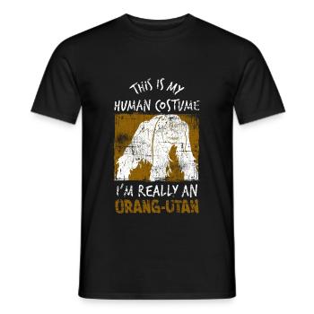 Orang outan singe costume - T-shirt homme - noir - Devant - AI Model Male 178 light (178cm)