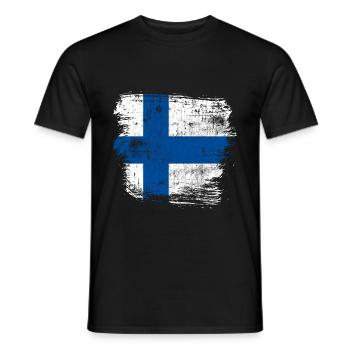 Finnland Flagge - Männer T-Shirt - Schwarz - Vorne - AI Model Male 178 light (178cm)