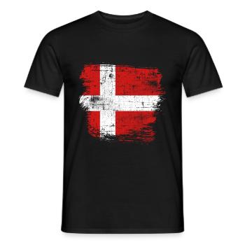 Drapeau du Danemark - T-shirt homme - noir - Devant - AI Model Male 178 light (178cm)