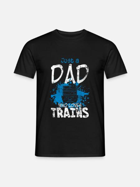 Railway trains Papa - Men's T-Shirt - black