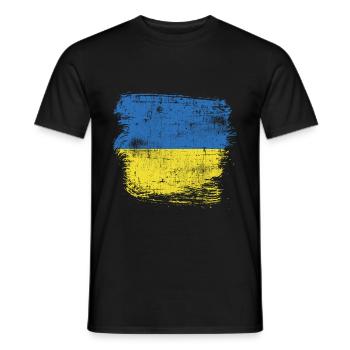 Ukraine Flagge - Männer T-Shirt - Schwarz - Vorne - AI Model Male 178 light (178cm)
