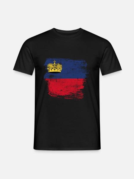 Lichtenstein Flagge - Männer T-Shirt - Schwarz