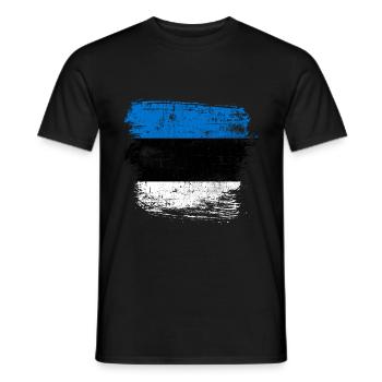 Estonia - Men's T-Shirt - black - Front - AI Model Male 178 light (178cm)