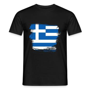 Greece Flag - Men's T-Shirt - black - Front - AI Model Male 178 light (178cm)
