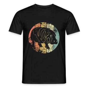 Nilpferd - Männer T-Shirt - Schwarz - Vorne - AI Model Male 178 light (178cm)