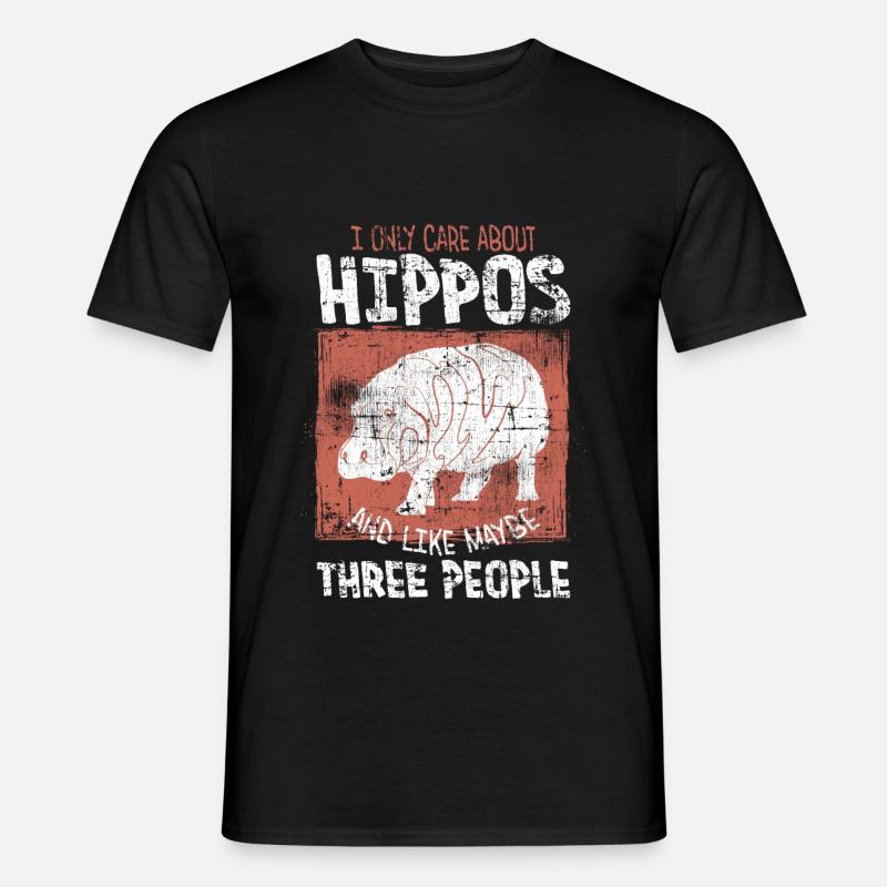 Nilpferd - Männer T-Shirt - Schwarz