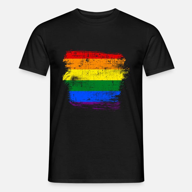 LGBT Regenbogenfahne - Männer T-Shirt - Schwarz
