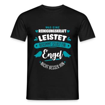 Nettoyeur femme de ménage - T-shirt homme - noir - Devant - AI Model Male 178 light (178cm)