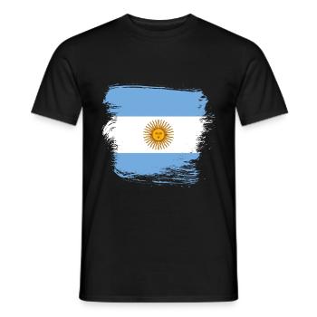 Argentina Flag - Men's T-Shirt - black - Front - AI Model Male 178 light (178cm)