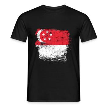 Singapur - Männer T-Shirt - Schwarz - Vorne - AI Model Male 178 light (178cm)