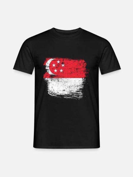 Singapur - Männer T-Shirt - Schwarz