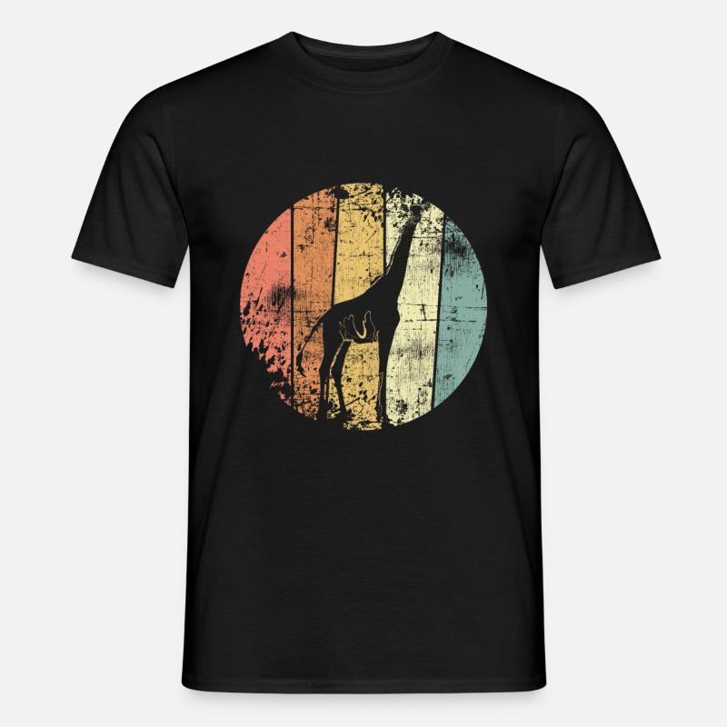 Giraffe retro - Männer T-Shirt - Schwarz
