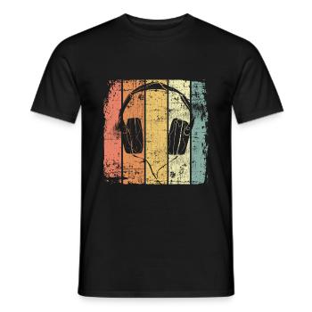 Musique rétro - T-shirt homme - noir - Devant - AI Model Male 178 light (178cm)