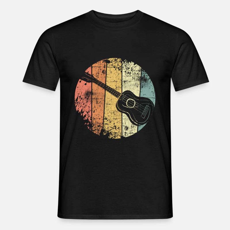 Retro Ukulele - Männer T-Shirt - Schwarz