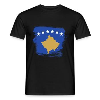 Kosovo Flagge - Männer T-Shirt - Schwarz - Vorne - AI Model Male 178 light (178cm)
