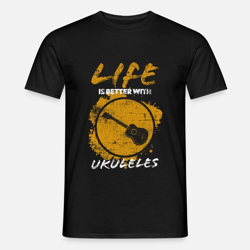 Ukulele - Männer T-Shirt - Schwarz