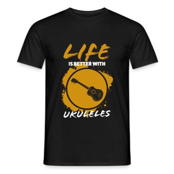 Ukulele - T-shirt homme - noir - Devant - AI Model Male 178 light (178cm)