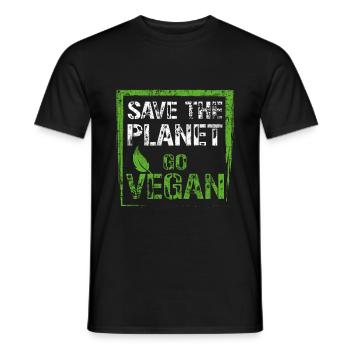 Vegan Environmental Protection - Men's T-Shirt - black - Front - AI Model Male 178 light (178cm)