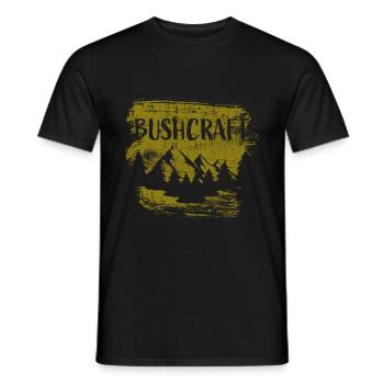 Bushcraft Survival - Men's T-Shirt - black - Front - AI Model Male 178 light (178cm)
