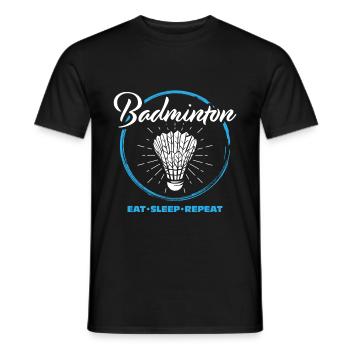 Badminton - Men's T-Shirt - black - Front - AI Model Male 178 light (178cm)