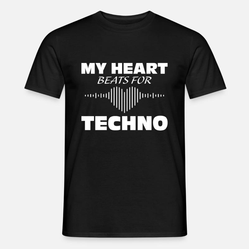 Techno - Männer T-Shirt - Schwarz