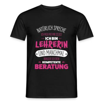 Enseignante - T-shirt homme - noir - Devant - AI Model Male 178 light (178cm)