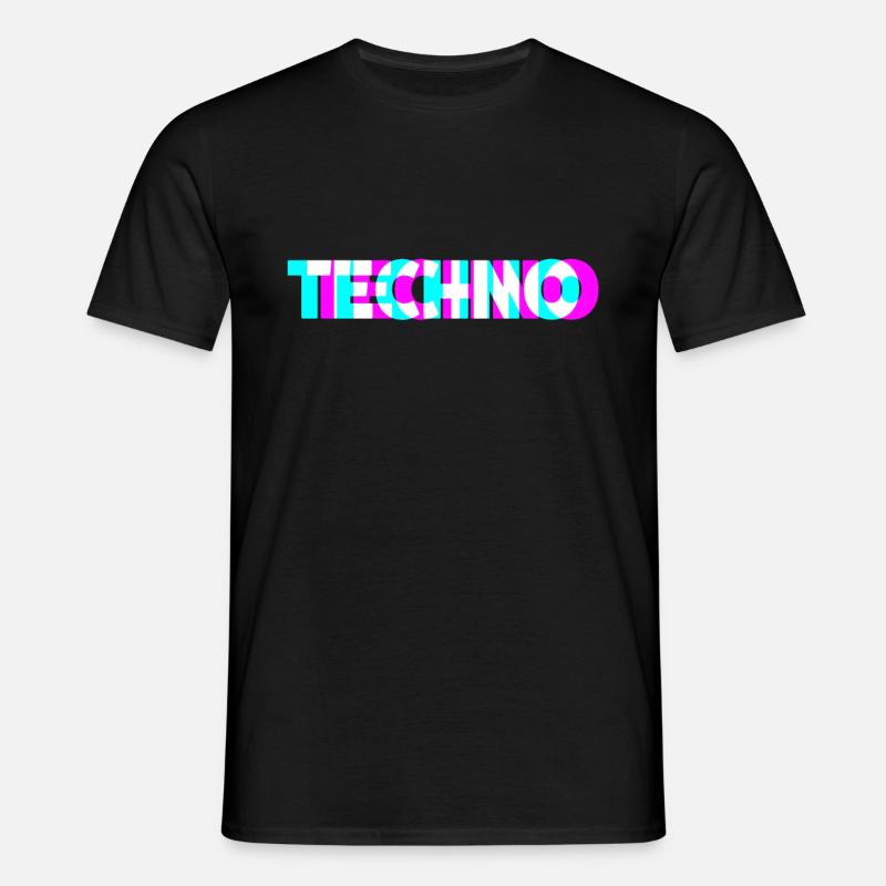 Techno - Männer T-Shirt - Schwarz