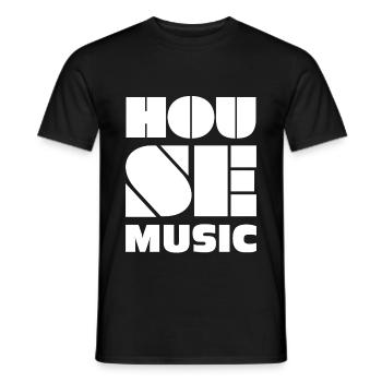 House Music - Men's T-Shirt - black - Front - AI Model Male 178 light (178cm)