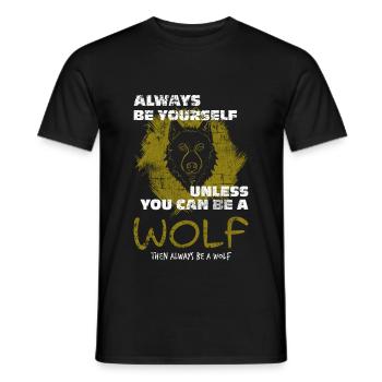 Wolf - T-shirt homme - noir - Devant - AI Model Male 178 light (178cm)