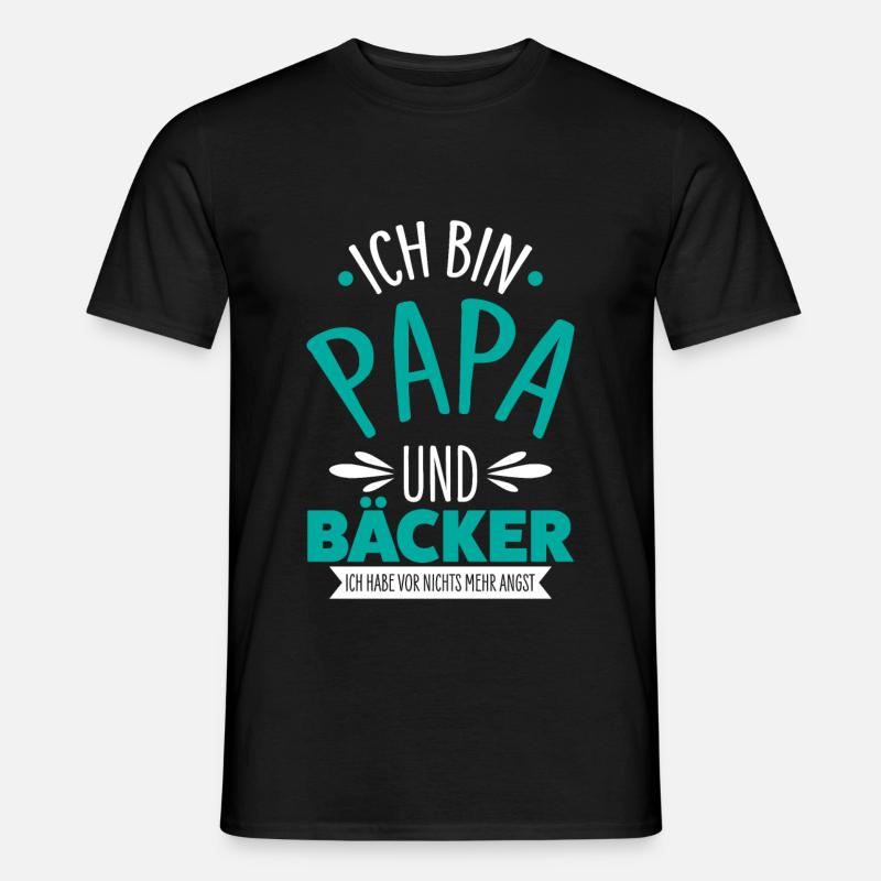 Bäcker Papa - Männer T-Shirt - Schwarz