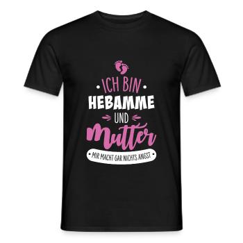 Sage-femme Mère - T-shirt homme - noir - Devant - AI Model Male 178 light (178cm)