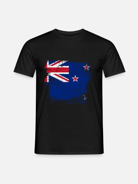 Neuseeland Flagge - Männer T-Shirt - Schwarz