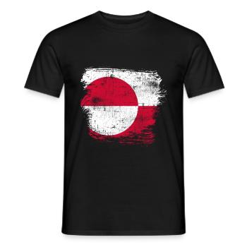 Greenland Flag - Men's T-Shirt - black - Front - AI Model Male 178 light (178cm)