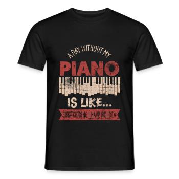 Klavier - Männer T-Shirt - Schwarz - Vorne - AI Model Male 178 light (178cm)