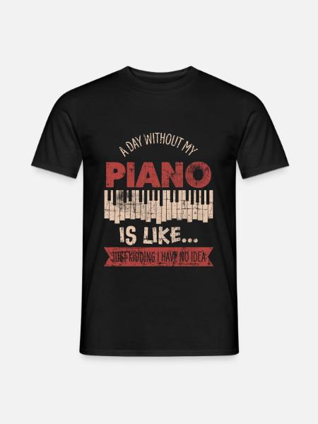 Klavier - Männer T-Shirt - Schwarz