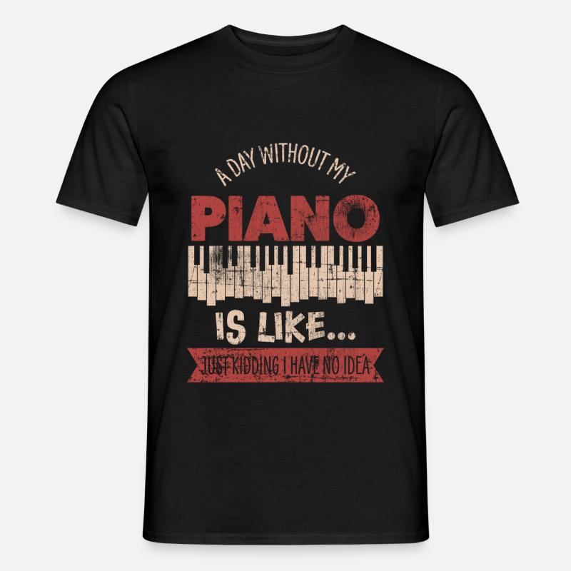 Klavier - Männer T-Shirt - Schwarz