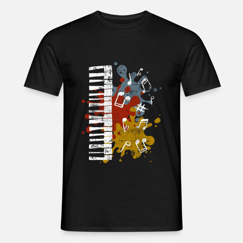 Klavier - Männer T-Shirt - Schwarz