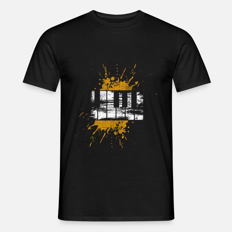 Klavier - Männer T-Shirt - Schwarz