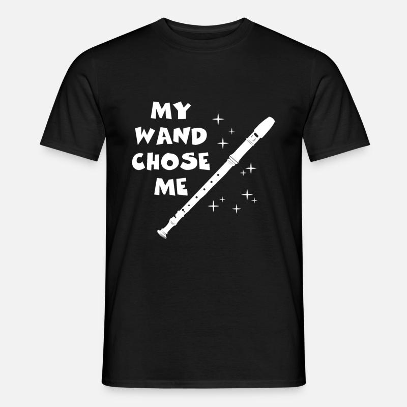 Flöte - Männer T-Shirt - Schwarz