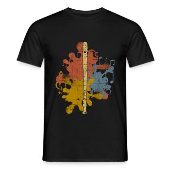 Flûte - T-shirt homme - noir - Devant - AI Model Male 178 light (178cm)