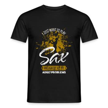 Saxophone - Men's T-Shirt - black - Front - AI Model Male 178 light (178cm)