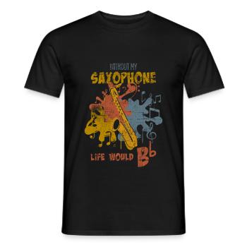 Saxofon - Männer T-Shirt - Schwarz - Vorne - AI Model Male 178 light (178cm)