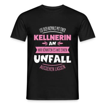 Kellnerin - Männer T-Shirt - Schwarz - Vorne - AI Model Male 178 light (178cm)