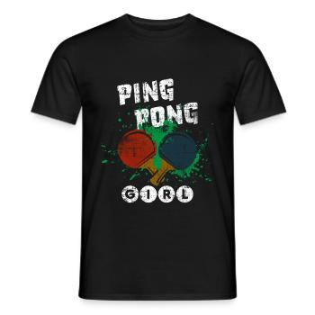 Ping-pong fille - T-shirt homme - noir - Devant - AI Model Male 178 light (178cm)