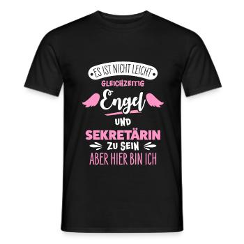 Sekretärin - Männer T-Shirt - Schwarz - Vorne - AI Model Male 178 light (178cm)