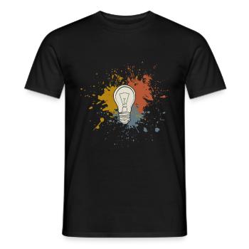 Light bulb - Men's T-Shirt - black - Front - AI Model Male 178 light (178cm)