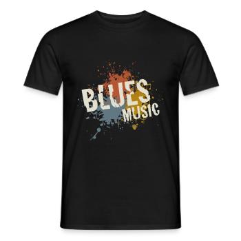 Blues - Männer T-Shirt - Schwarz - Vorne - AI Model Male 178 light (178cm)