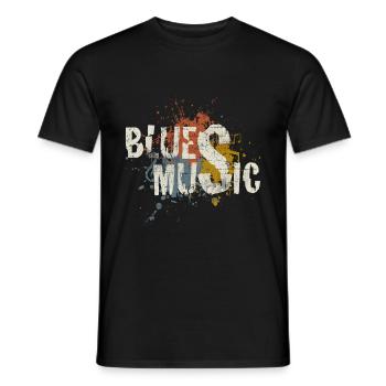 Blues - Männer T-Shirt - Schwarz - Vorne - AI Model Male 178 light (178cm)